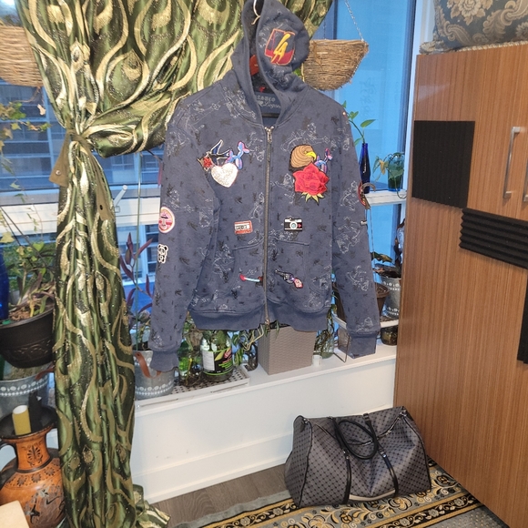 Custom Designer LA40 Zipper Hoodie sweater, size Large mens - Picture 6 of 7